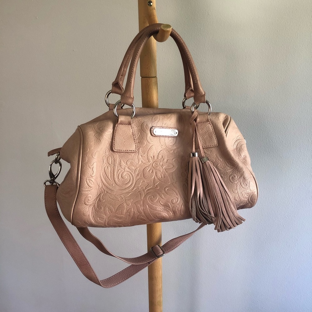 Cynthia Rowley Embossed Floral Leather Bag